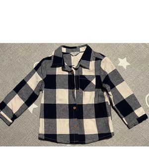 NWOT. Primark Flannel Button Down Shirt. 12-18 Months.